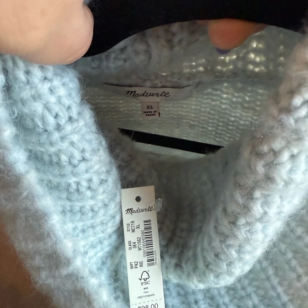 Madewell Light blue Turtleneck Sweater - Picture 4 of 4